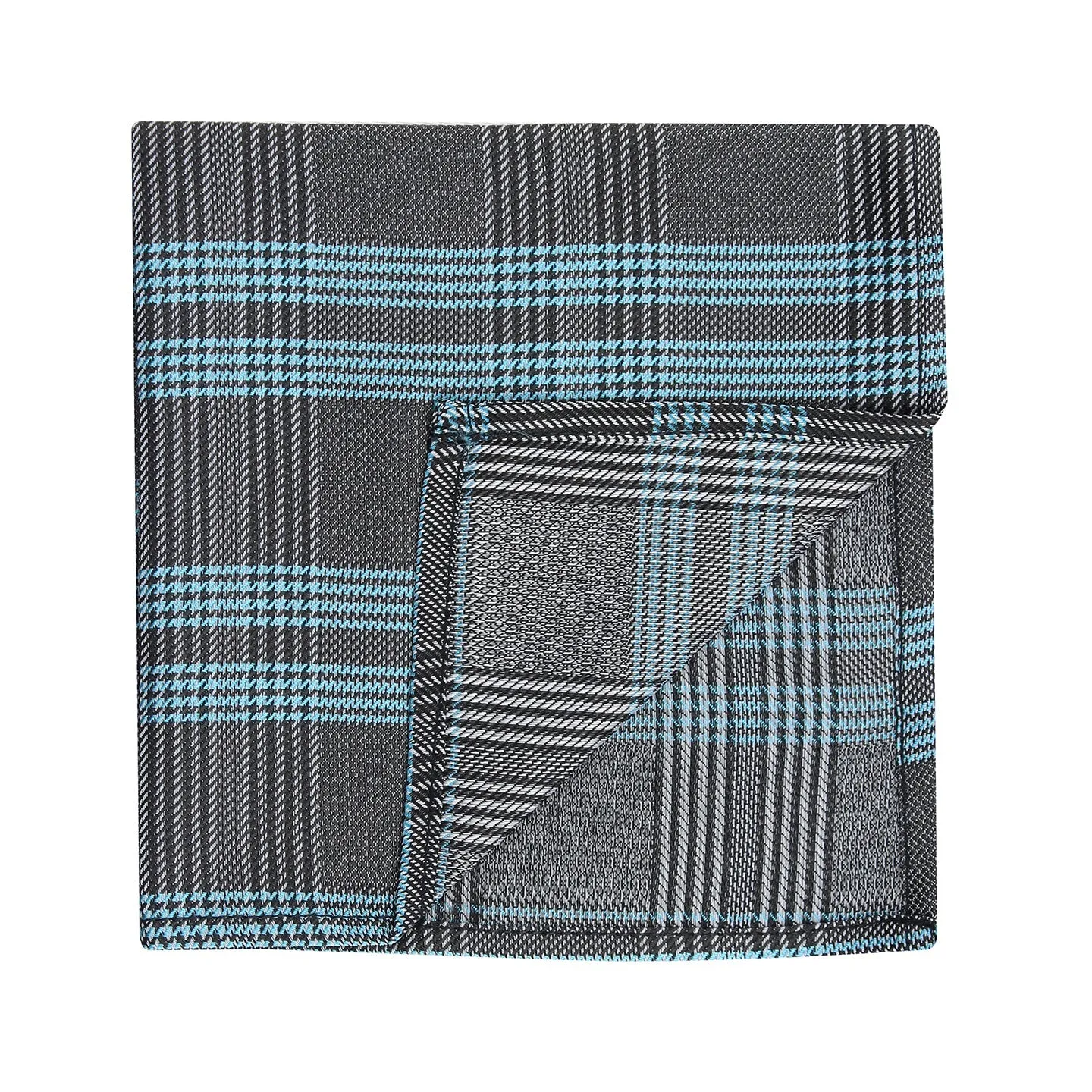 Kovove Elegant Grey Checkered Pocket Square For Men