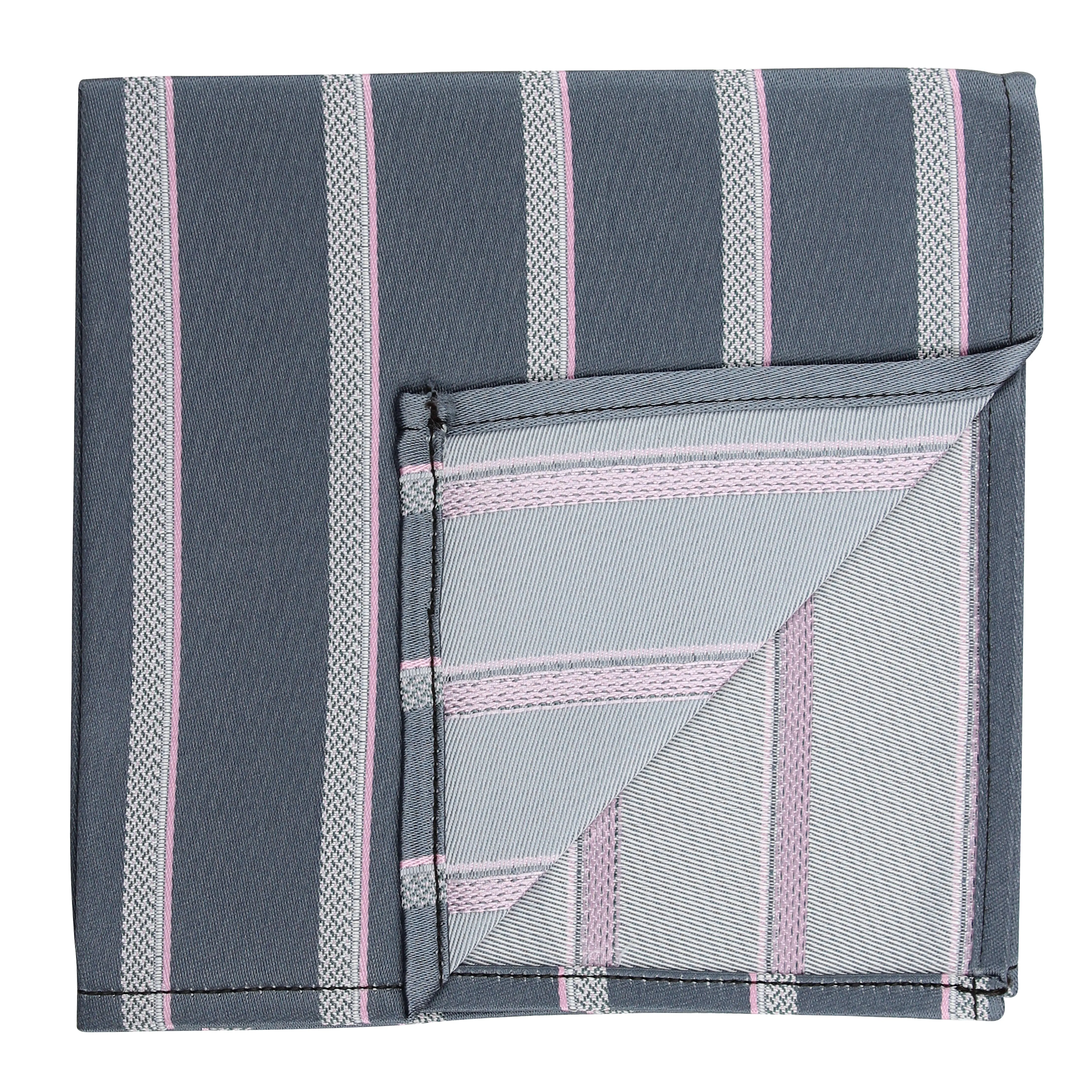 Kovove Elegant Grey Striped Pocket Square For Men