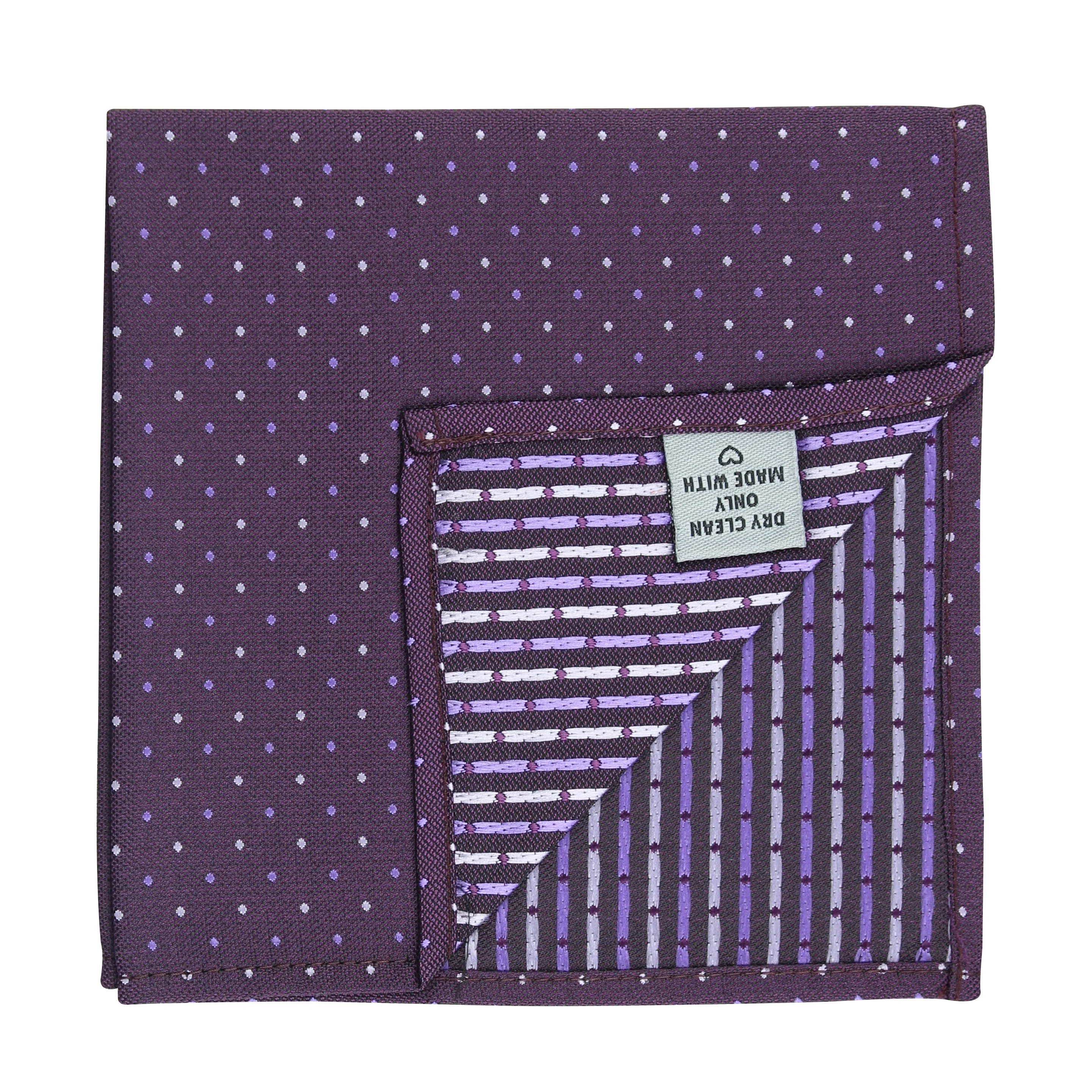 Kovove Elegant Purple Polka Dot Pocket Square For Men