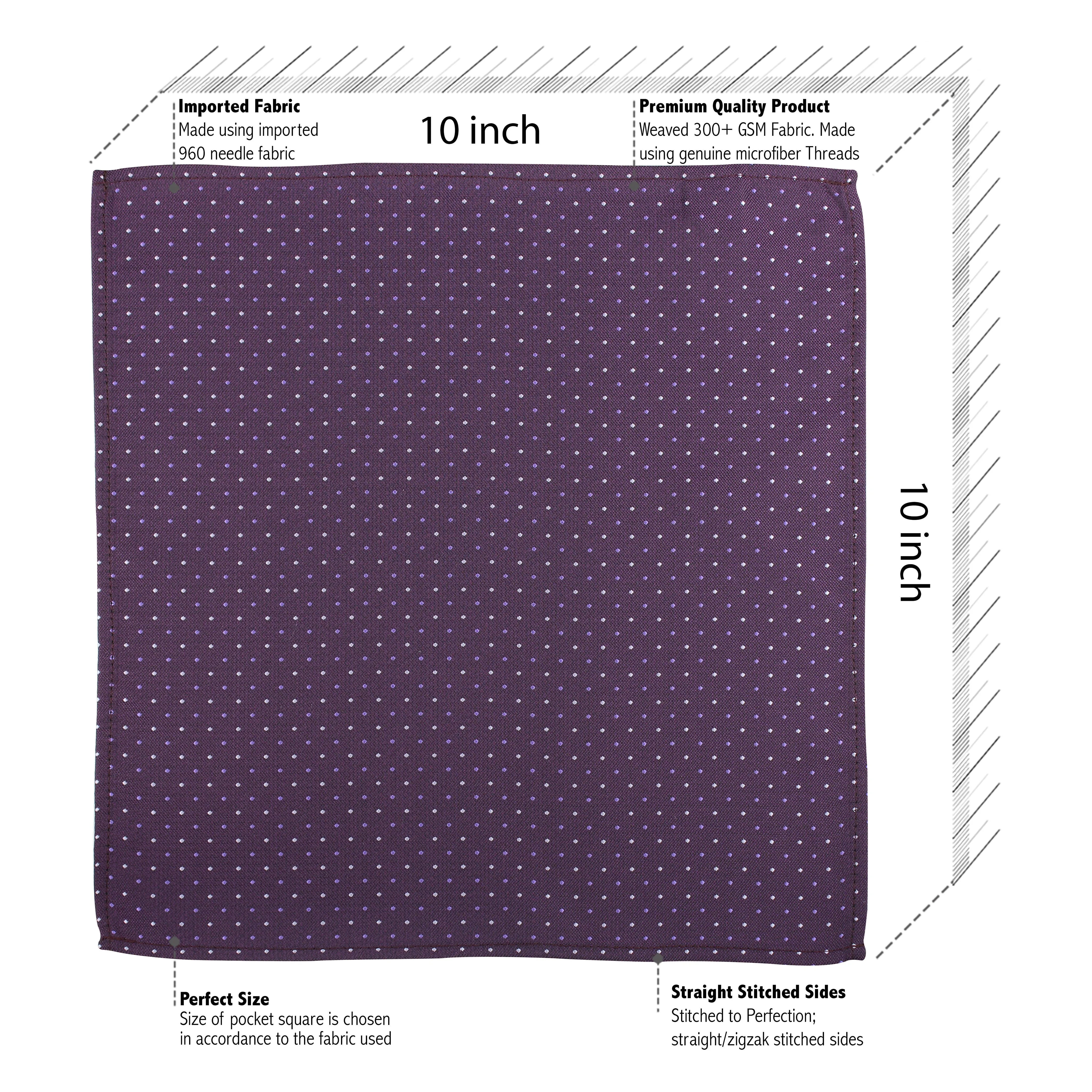 Kovove Elegant Purple Polka Dot Pocket Square For Men