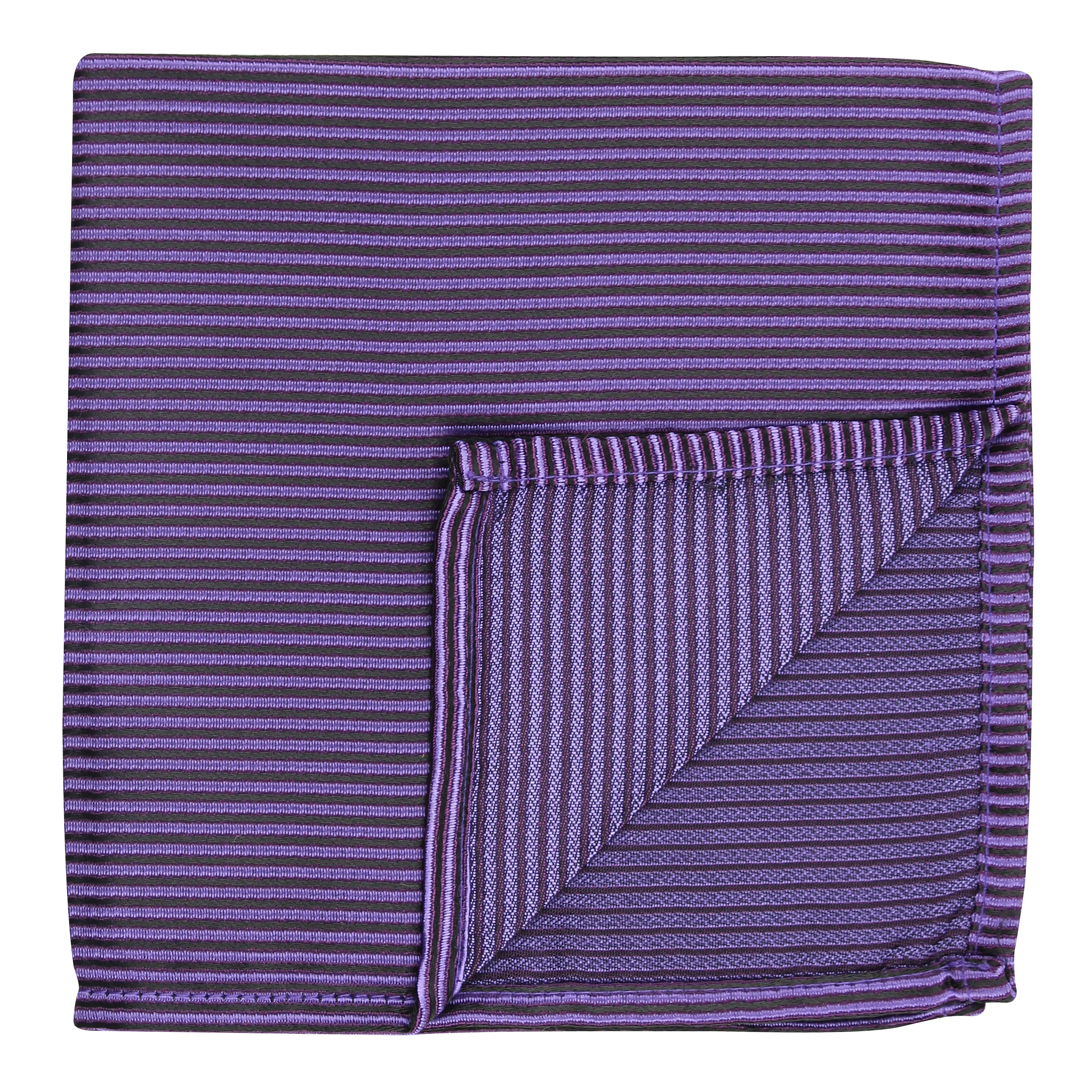 Kovove Elegant Purple Striped Pocket Square For Men