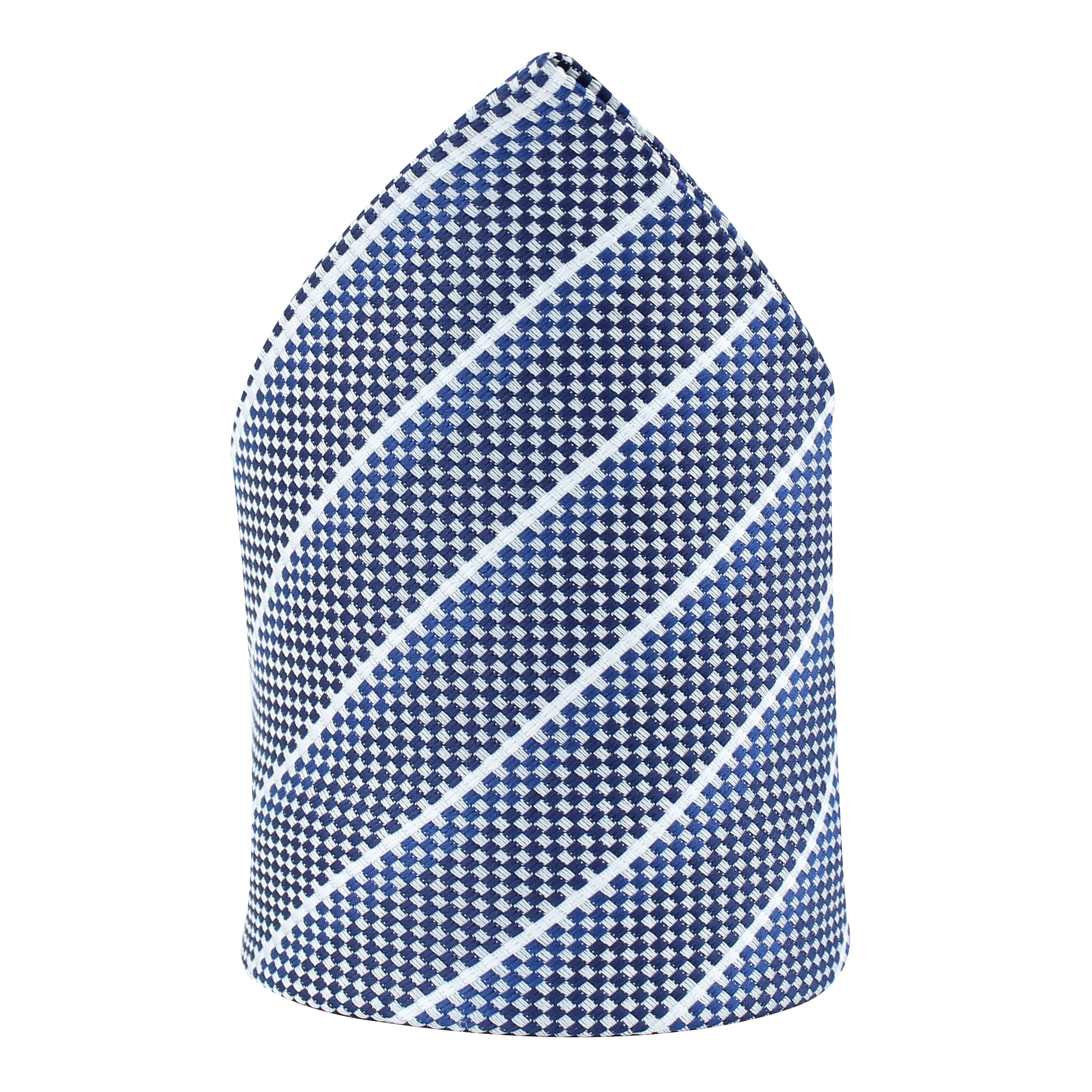 Kovove Elegant White Striped Pocket Square For Men