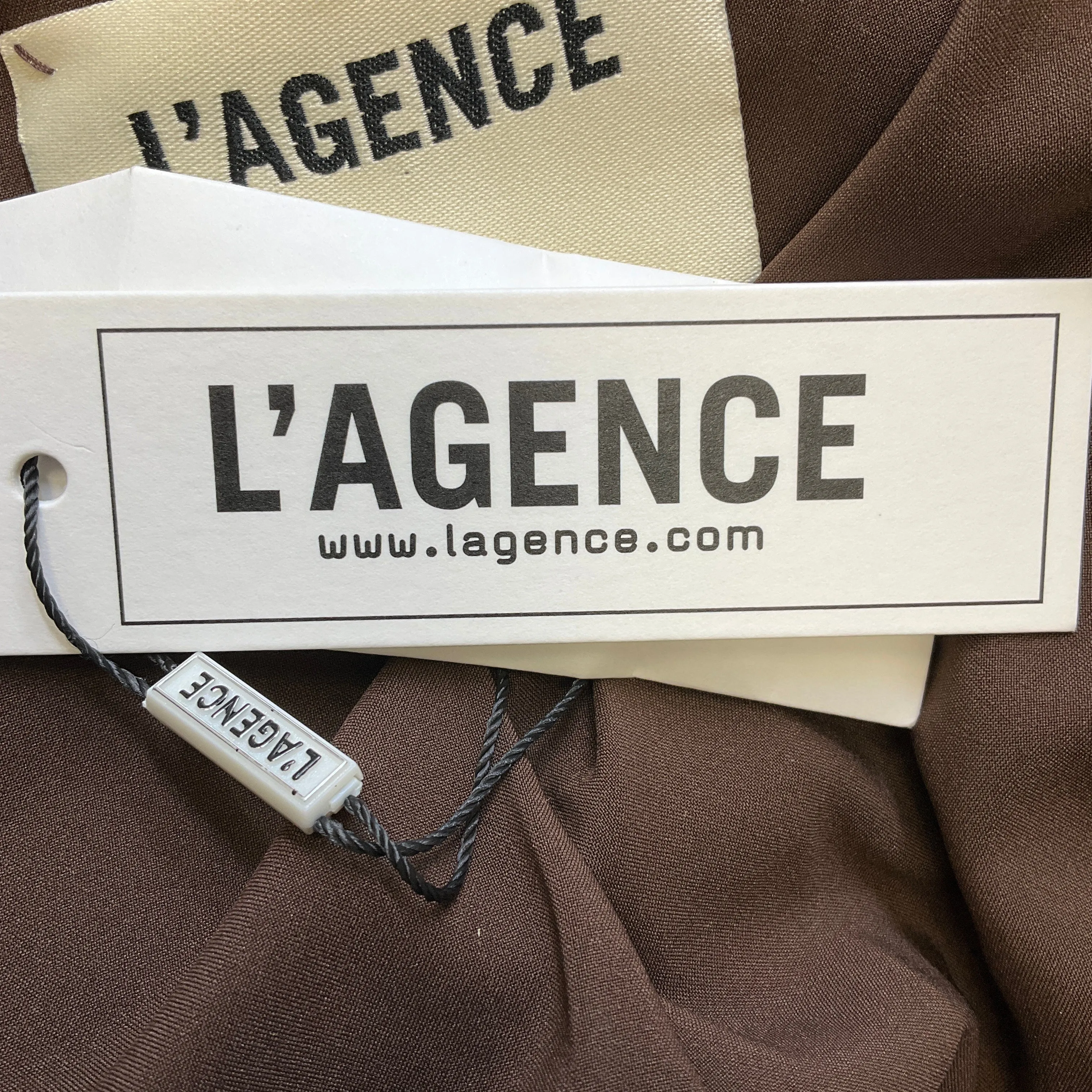 L'Agence Brown Kenzie Double Breasted Velvet Blazer