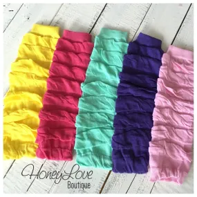 Leg Warmers - pink yellow aqua mint purple black