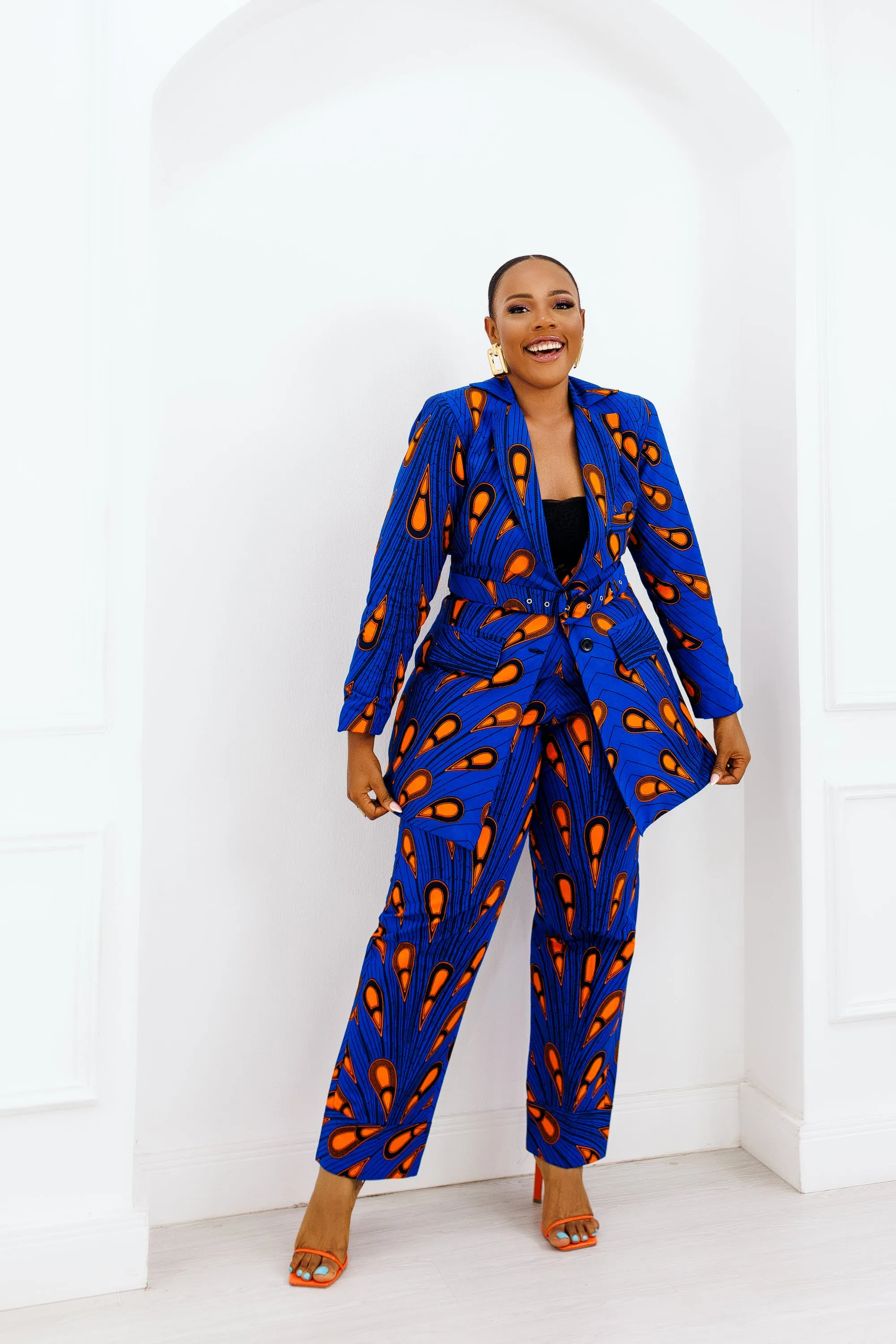 LERATO AFRICAN PRINT PANTSUIT BLAZER