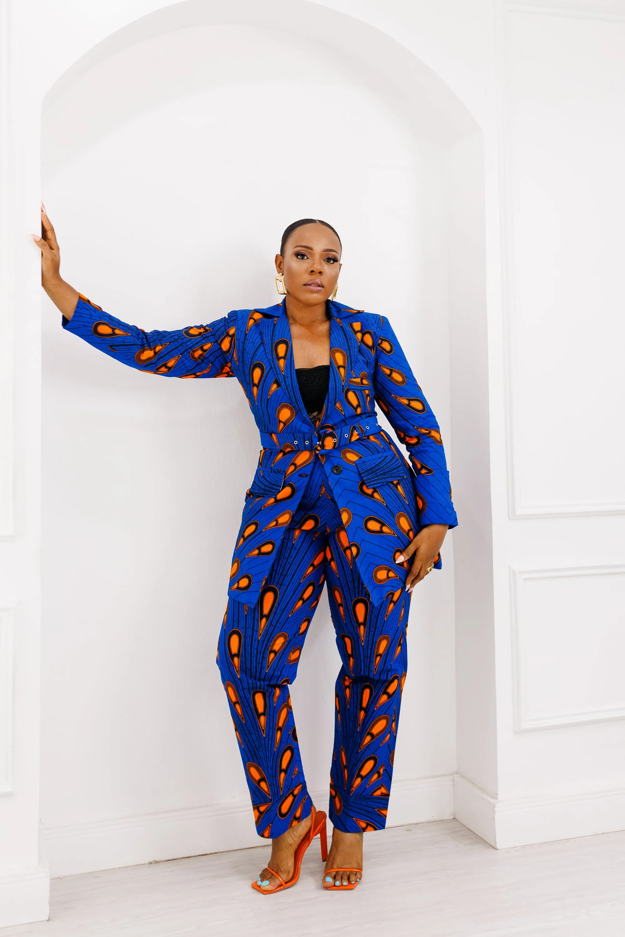 LERATO AFRICAN PRINT PANTSUIT BLAZER