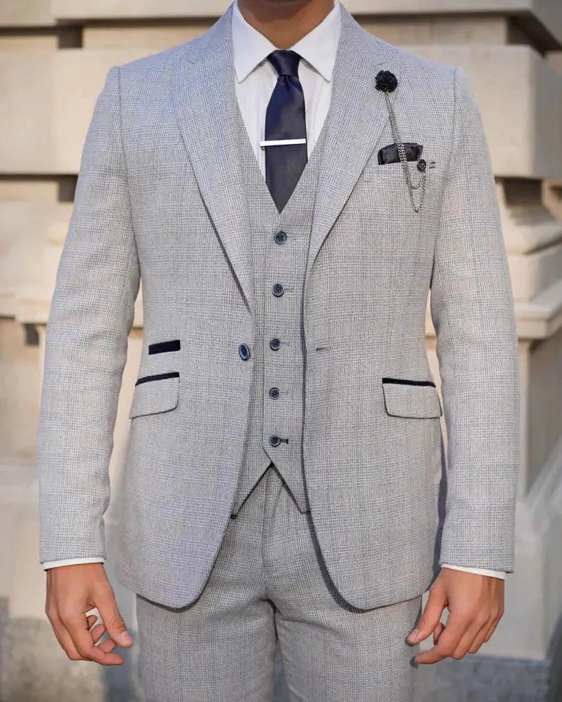 Light Blue 3-Piece Suit Cavani Caridi Sky Blue