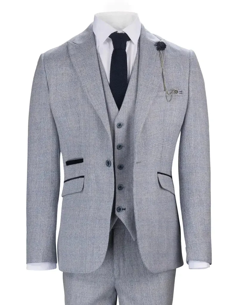 Light Blue 3-Piece Suit Cavani Caridi Sky Blue