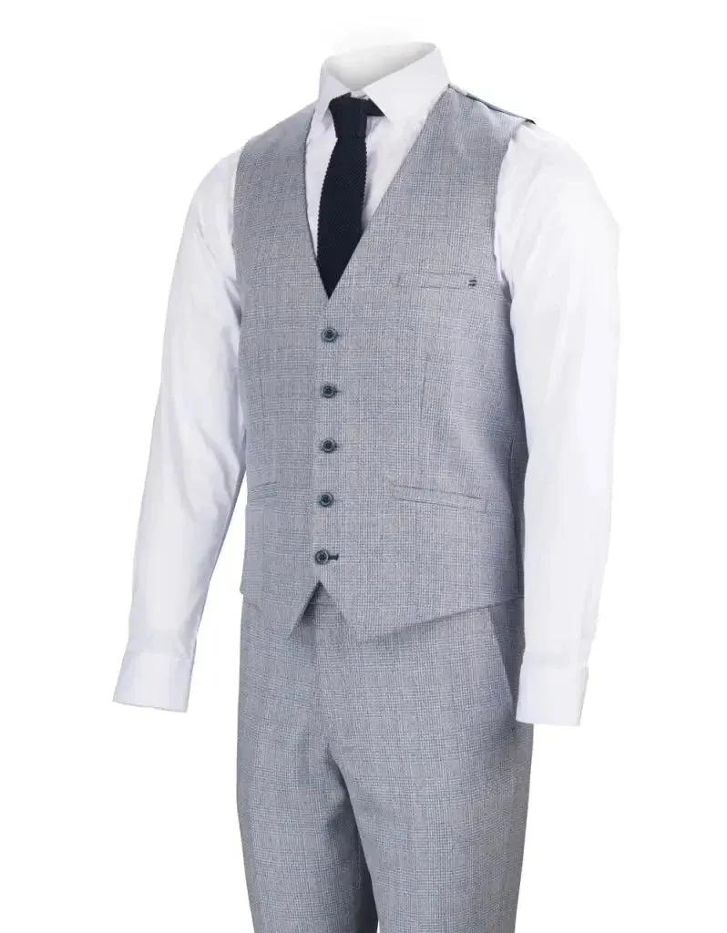 Light Blue 3-Piece Suit Cavani Caridi Sky Blue