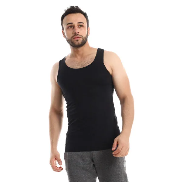 Lycra Sleeveless Undershirt For Men - Black