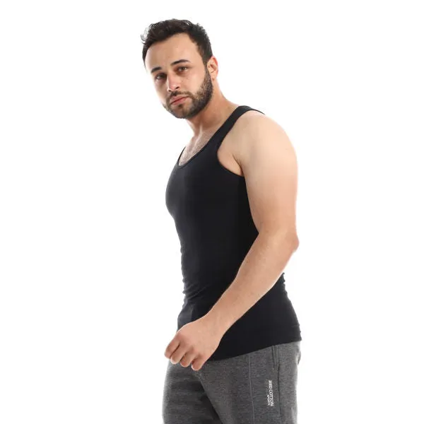 Lycra Sleeveless Undershirt For Men - Black