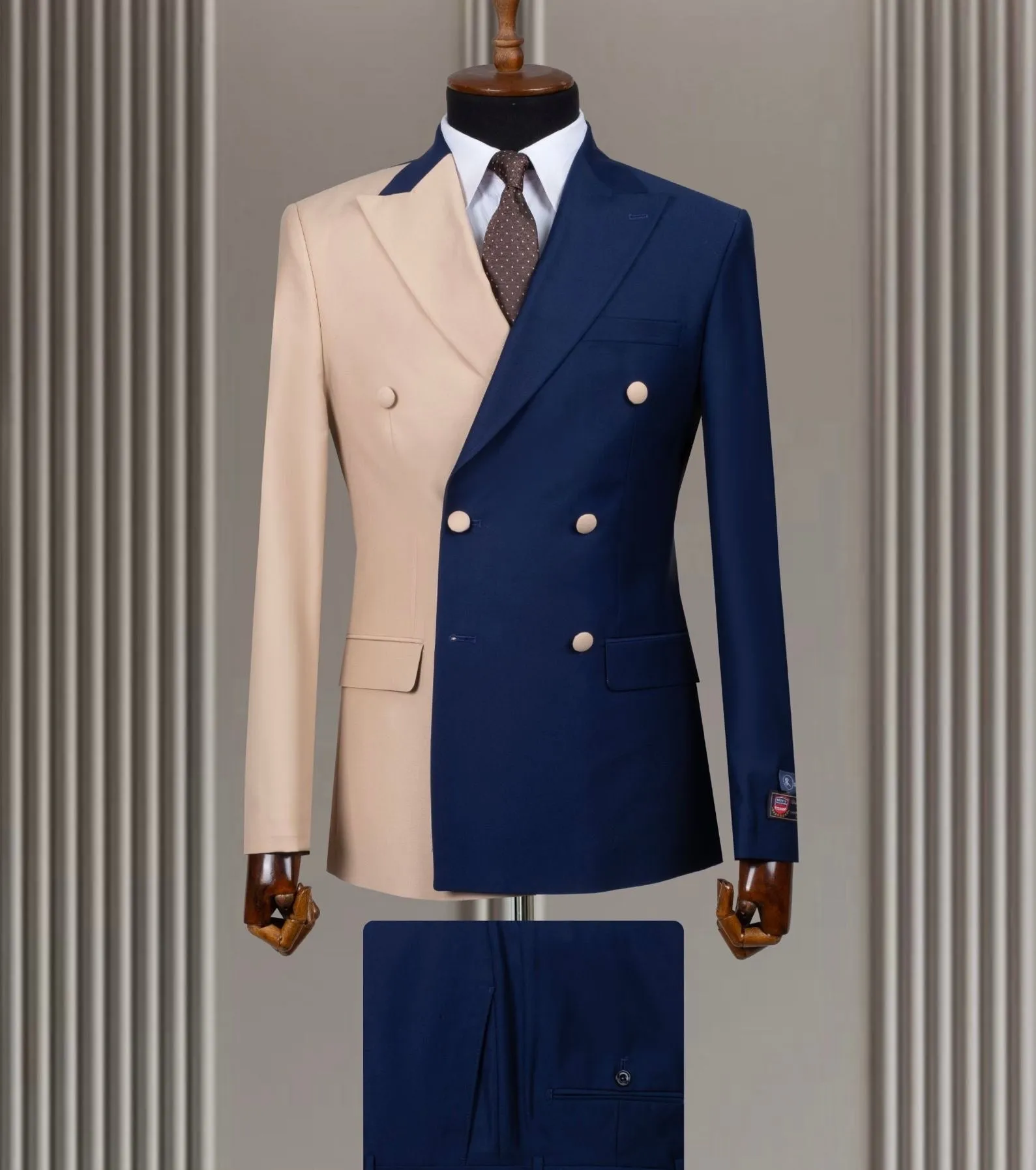 Marco Lorenzo Premium Fabric 2 tone Ultra Slim Fit Double Breast Suit