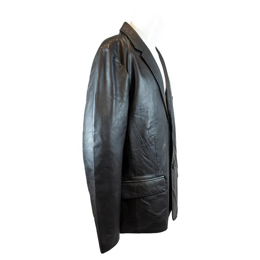 Men's Blazer Stitched Leather Jacket