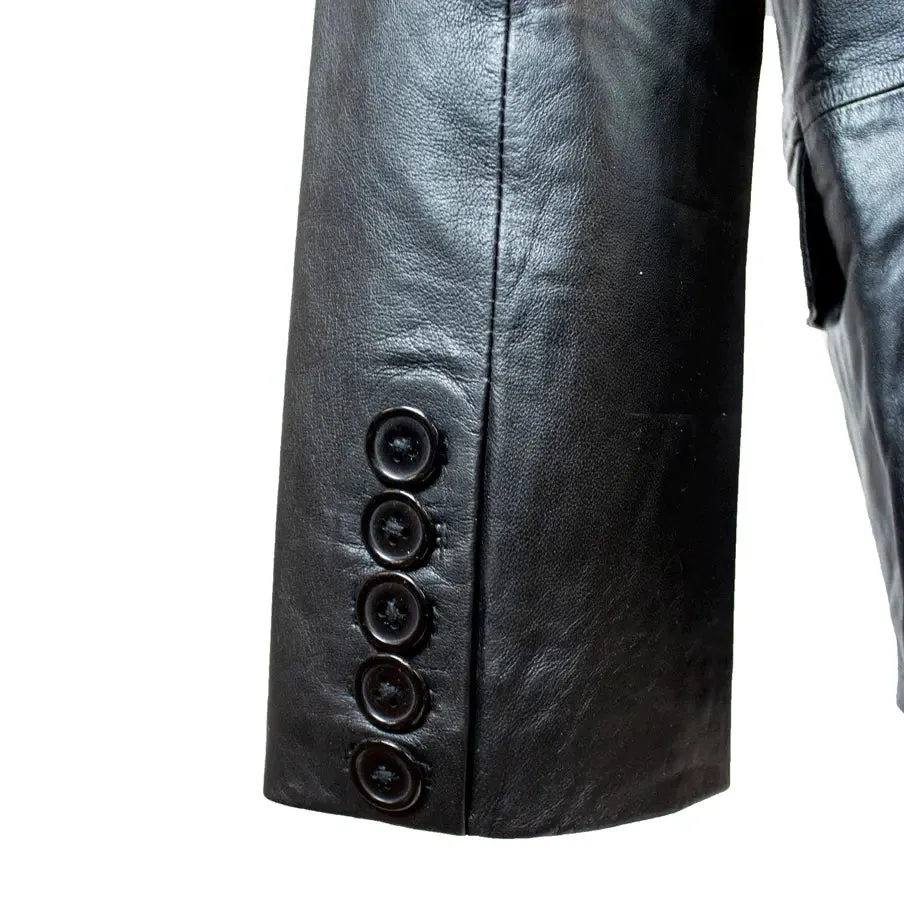 Men's Blazer Stitched Leather Jacket