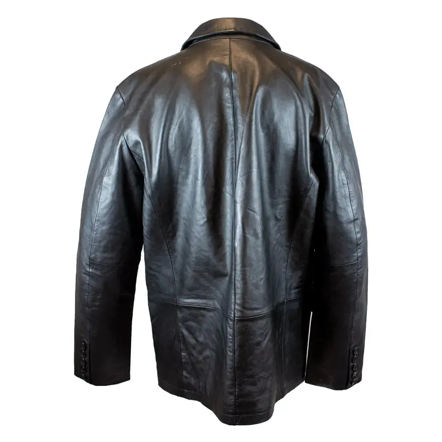 Men's Blazer Stitched Leather Jacket