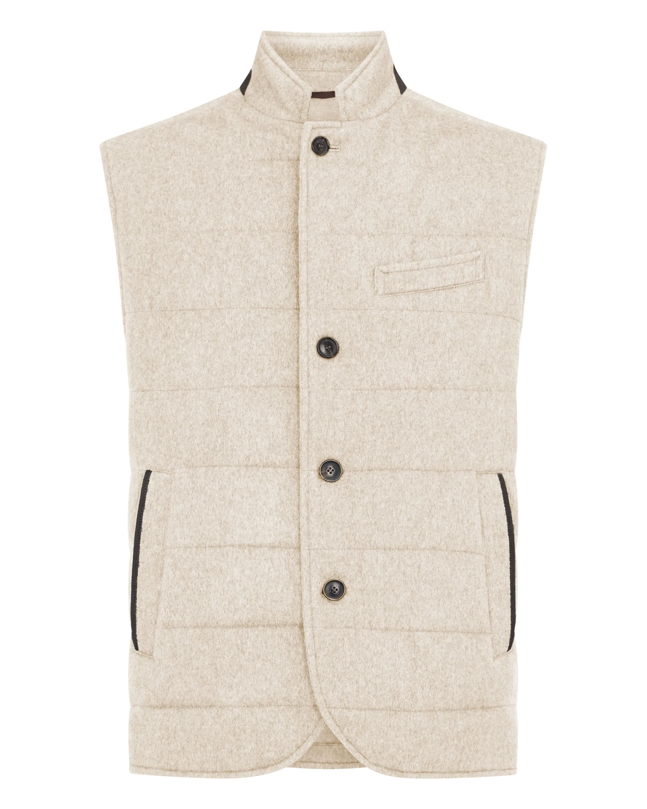 Men's Calgary Cashmere Gilet Oatmeal Brown