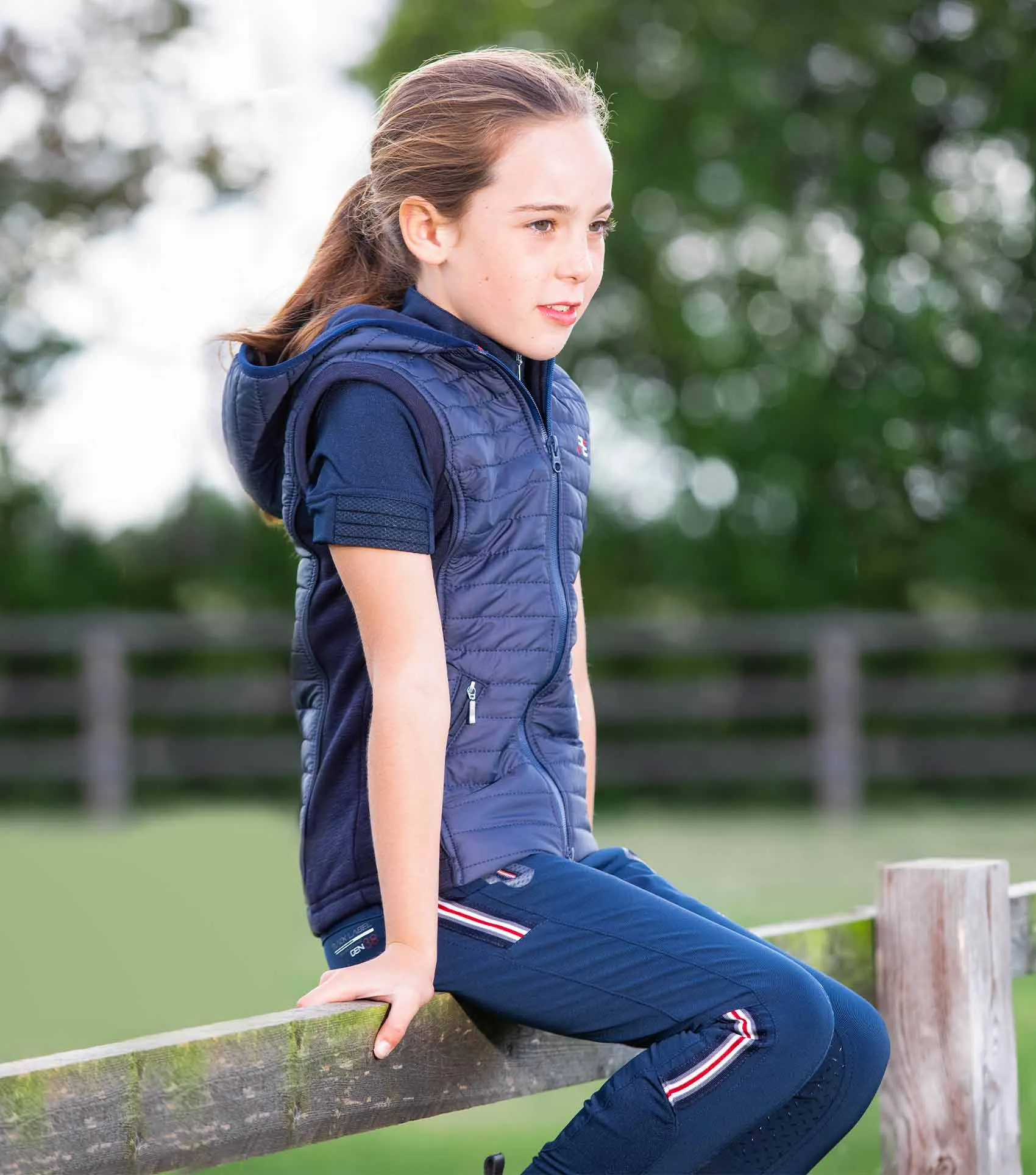 Mini Lamera Girl's Hybrid Riding Gilet Navy