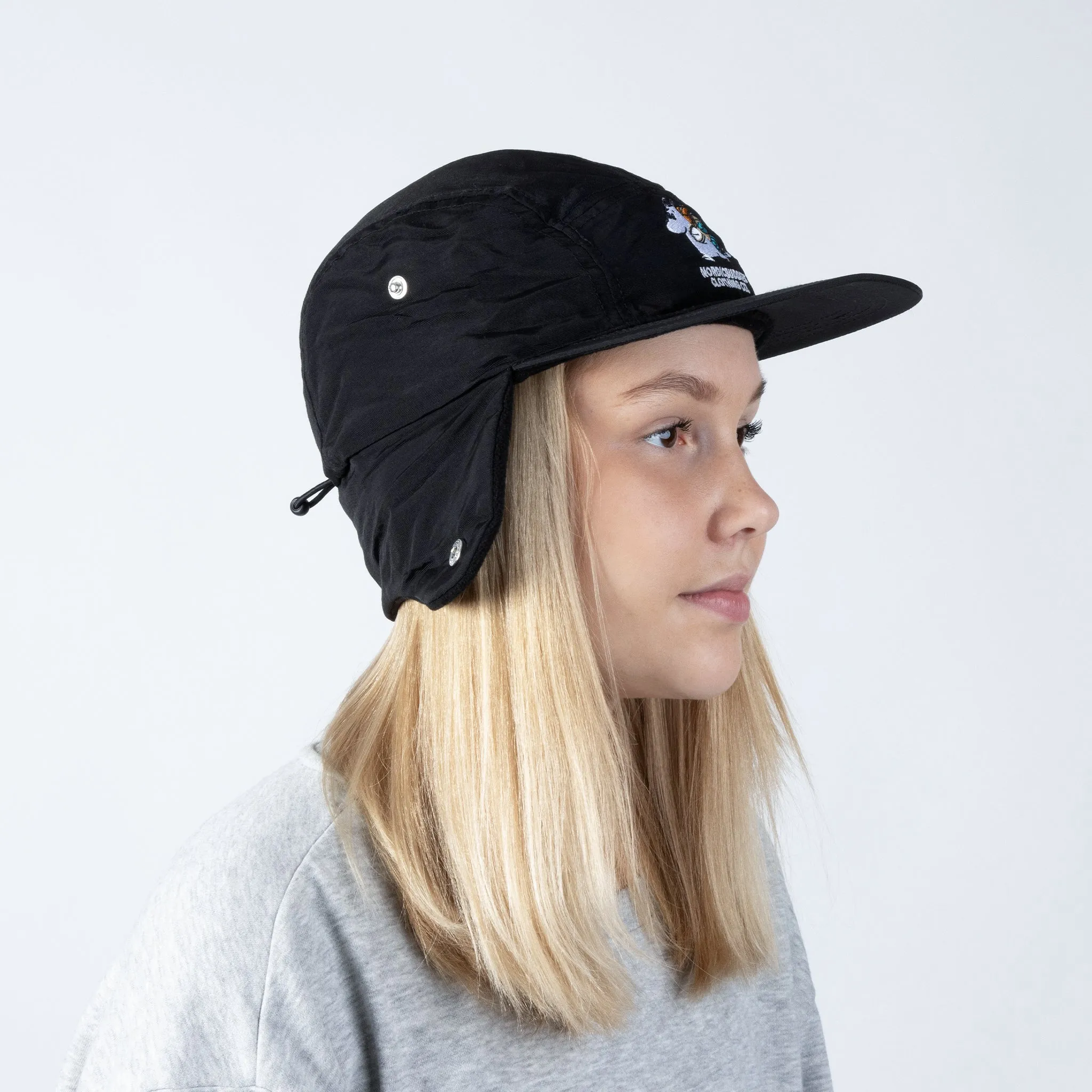 Moomintroll Nylon Cap With Ear Warmer - Black