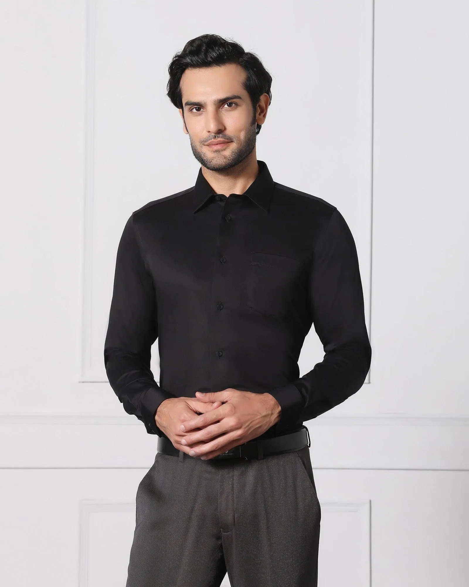 Must Haves Formal Jet Black Solid Shirt - Sailor