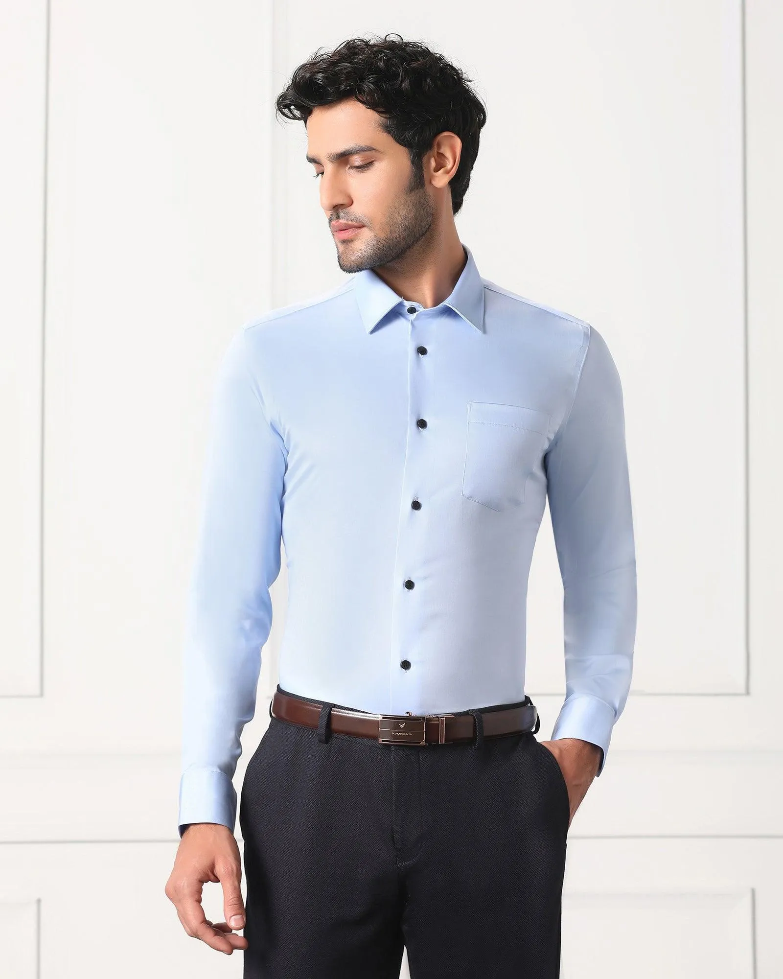 Must Haves Formal Sky Blue Solid Shirt - Sailor