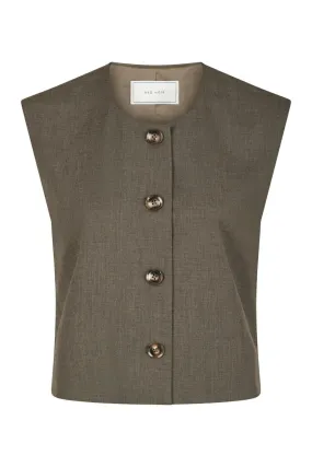 Neo Noir Birtha Waistcoat 163586 Brown Melange