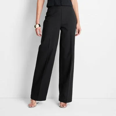 New - Women's High-Rise Straight Leg Pants - Future Collective with Jenee Naylor Black 12