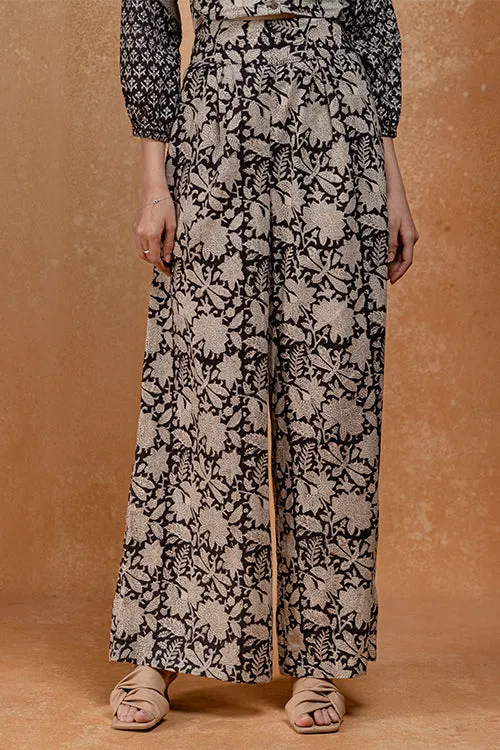 Okhai "Lunar Reflection" Handblock Printed Pure Cotton Flared Pants