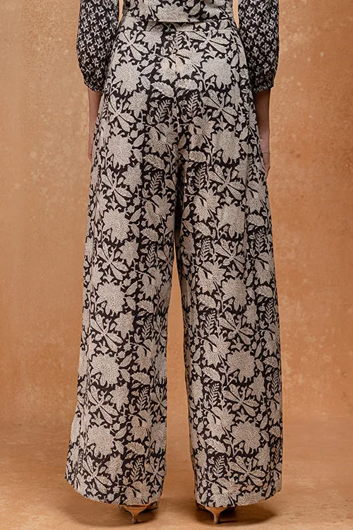 Okhai "Lunar Reflection" Handblock Printed Pure Cotton Flared Pants