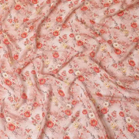 Peach Garden Synthetic Georgette Fabric-D17522