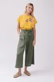 Pearl linen trousers  -olive