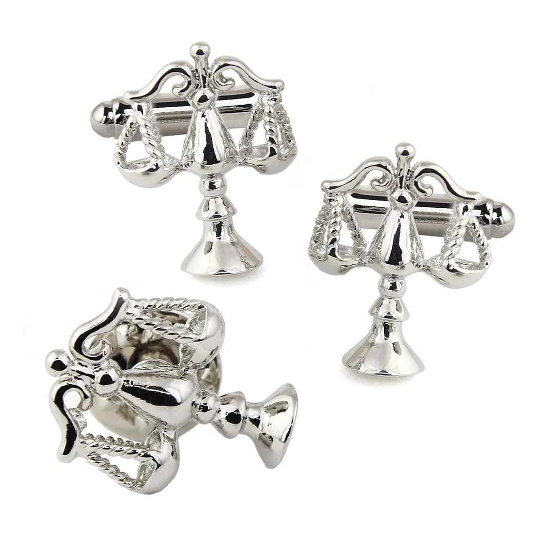 Peluche The Balancer  Cufflink and lapel Pin Set