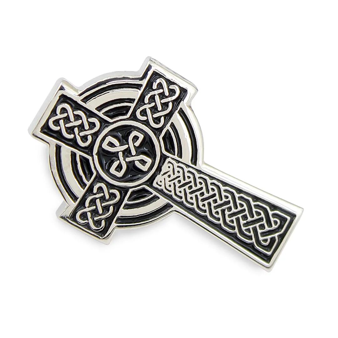 Peluche The Celtic cross Silver Cufflink & Lapel Pin