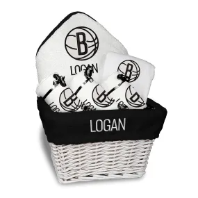 Personalized Brooklyn Nets Medium Basket - 6 Items