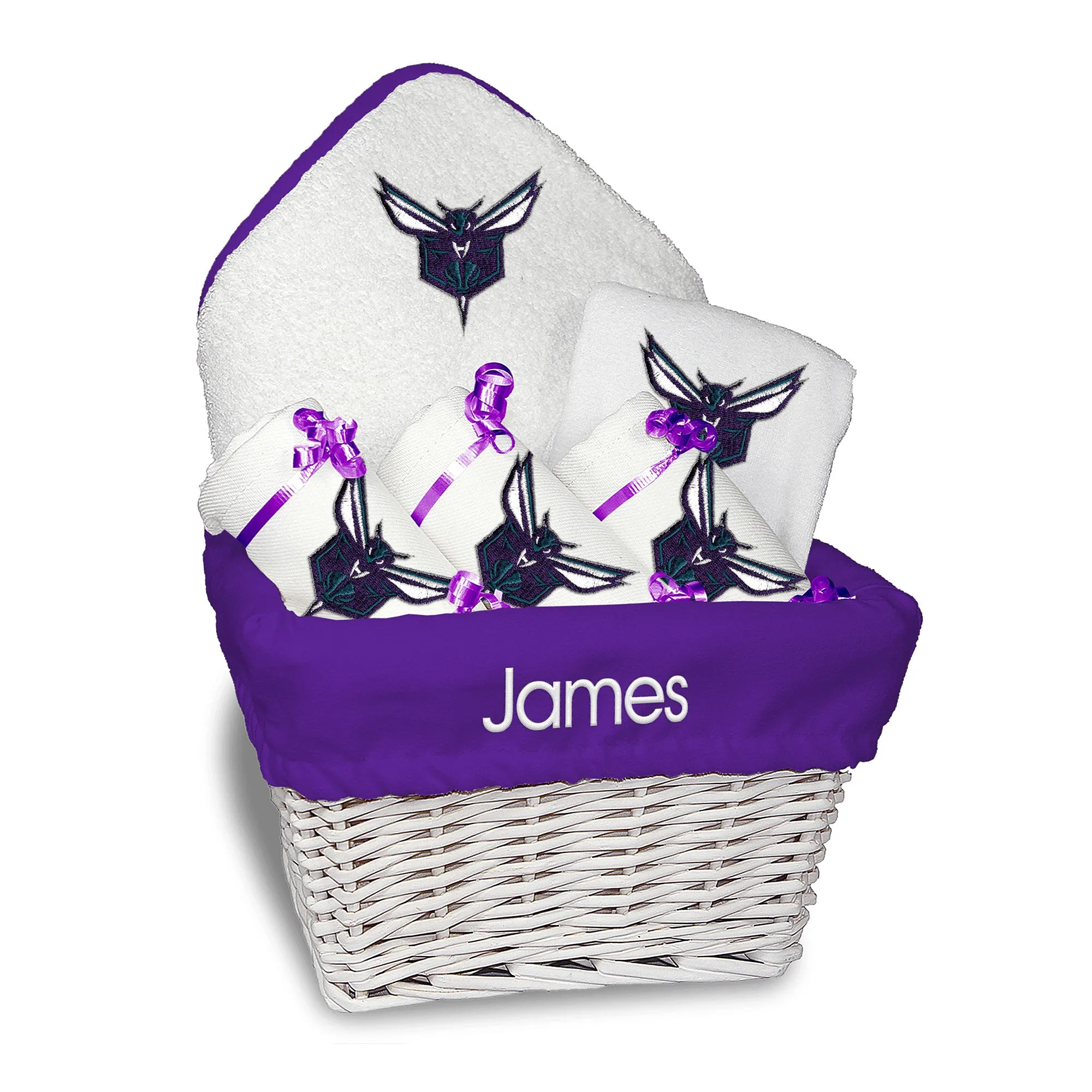 Personalized Charlotte Hornets 'Stinger' Medium Basket - 6 Items