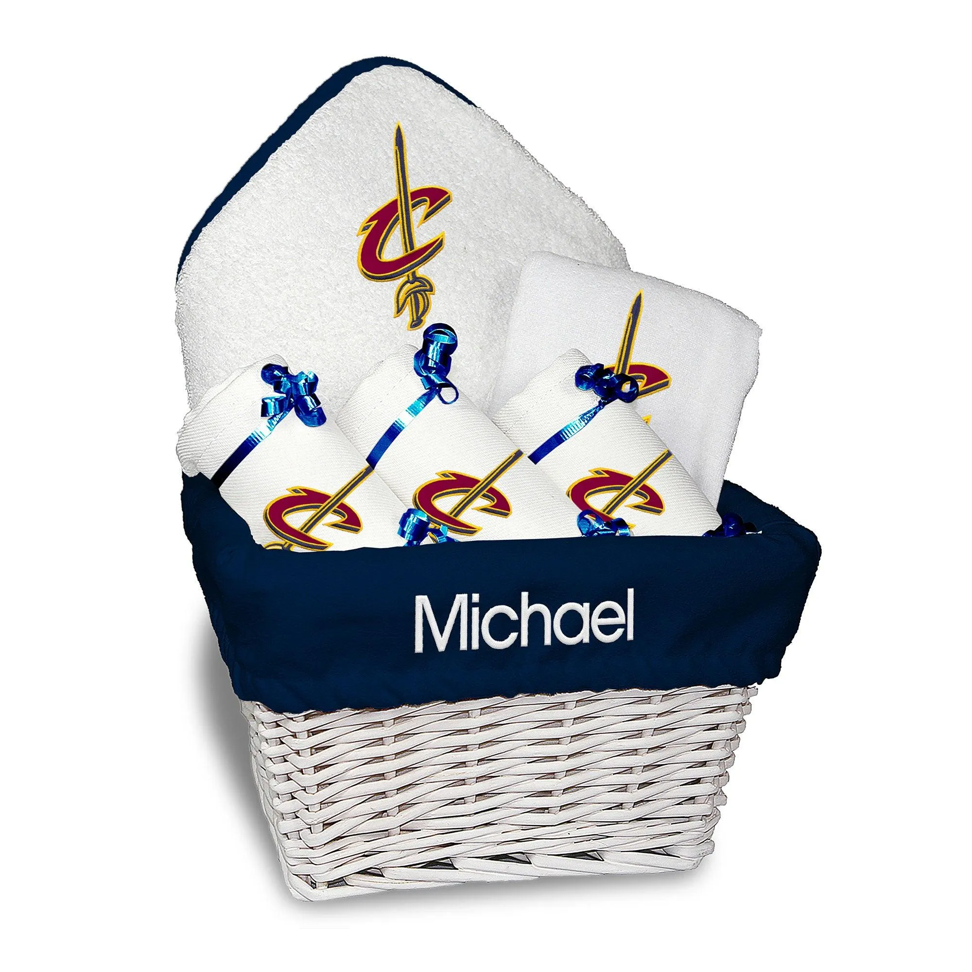 Personalized Cleveland Cavaliers Medium Basket - 6 Items