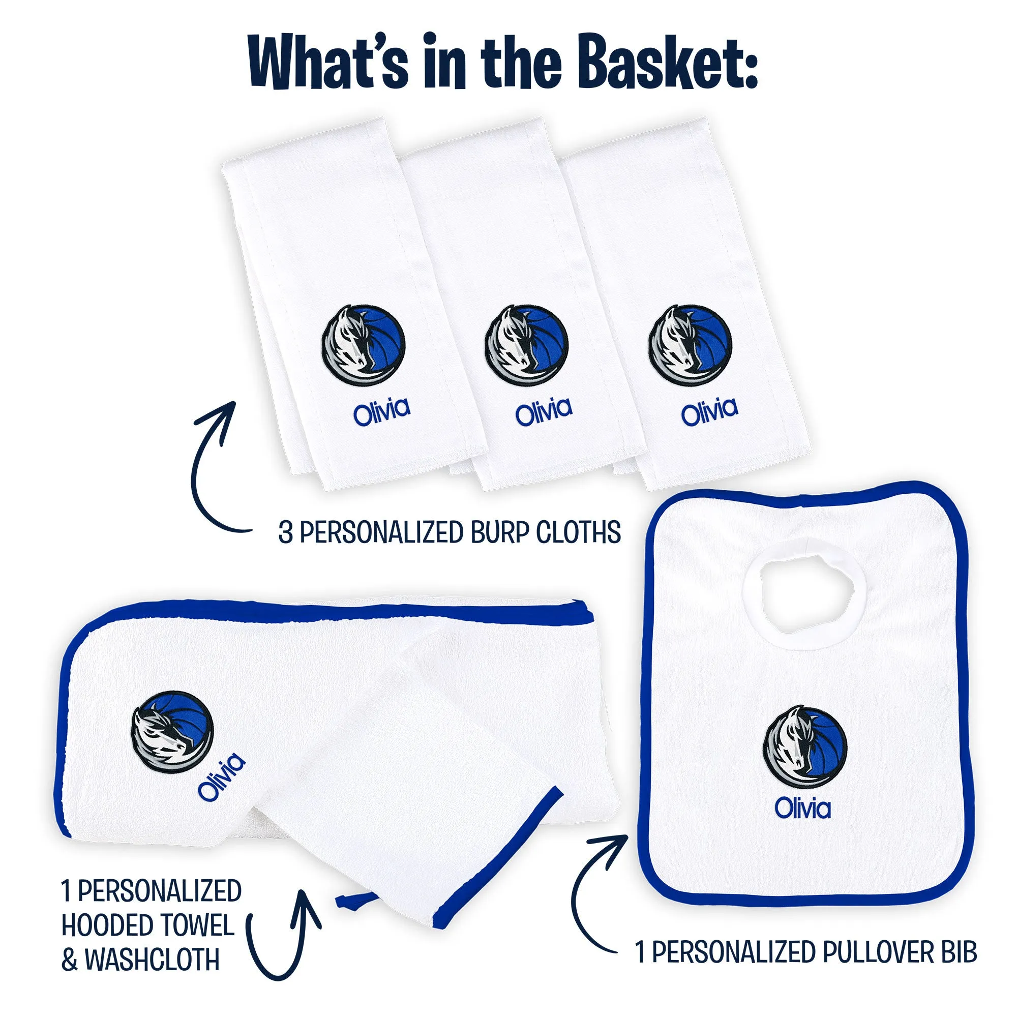 Personalized Dallas Mavericks Medium Basket - 6 Items