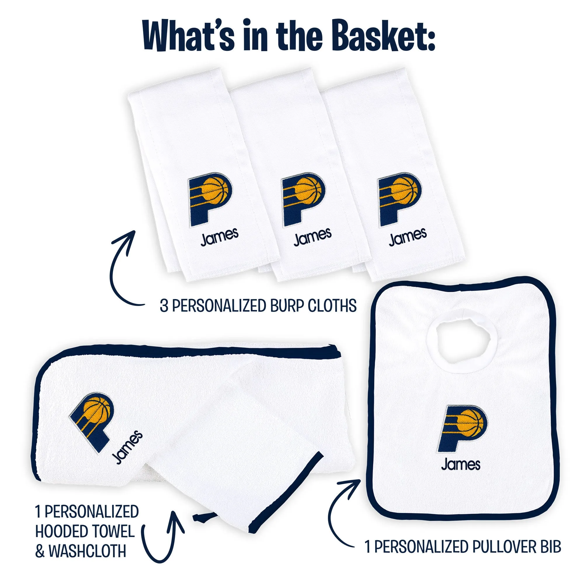 Personalized Indiana Pacers Medium Basket - 6 Items