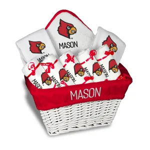 Personalized Louisville Cardinals Large Basket - 9 Items