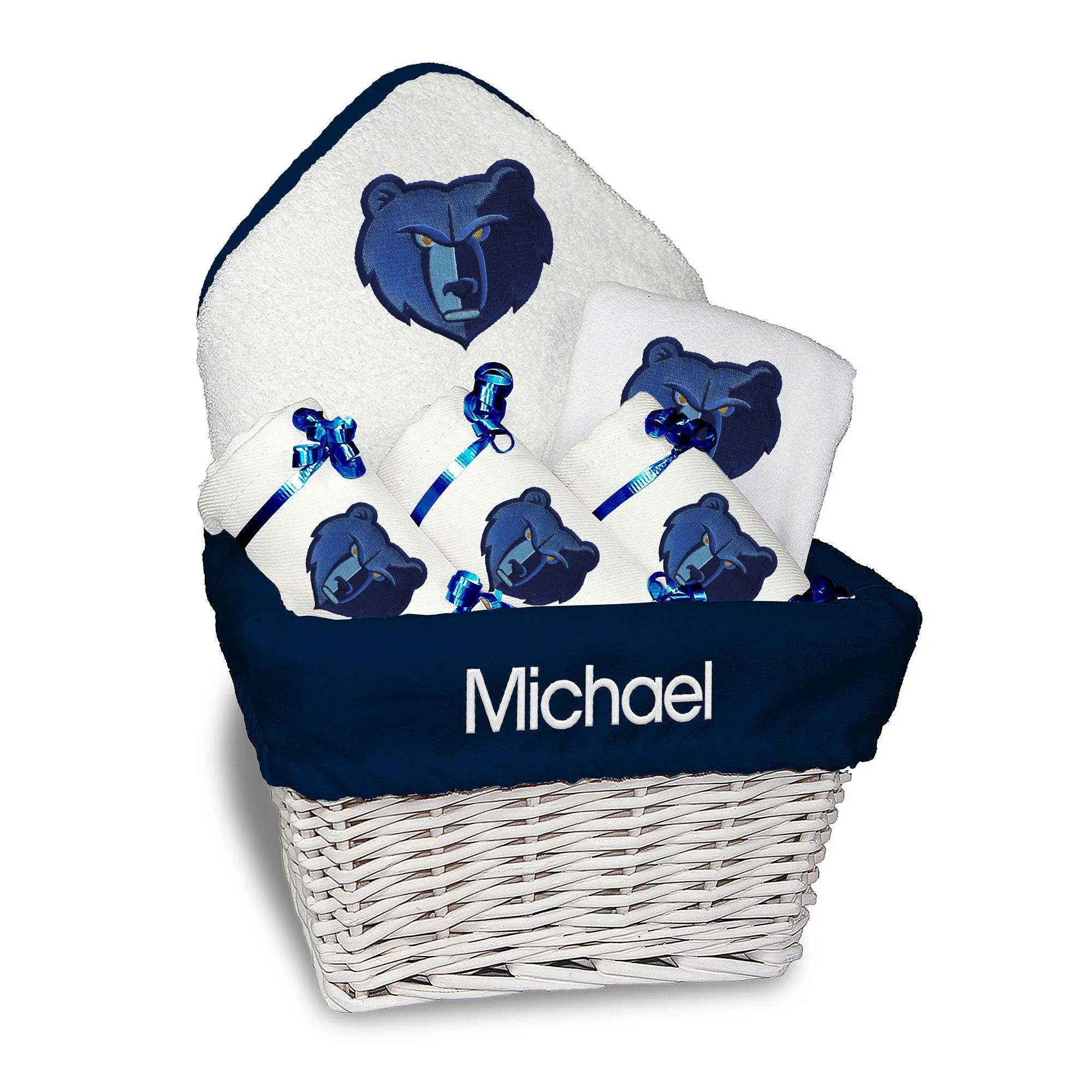 Personalized Memphis Grizzlies Medium Basket - 6 Items