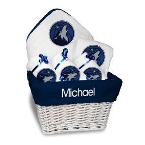 Personalized Minnesota Timberwolves Medium Basket - 6 Items