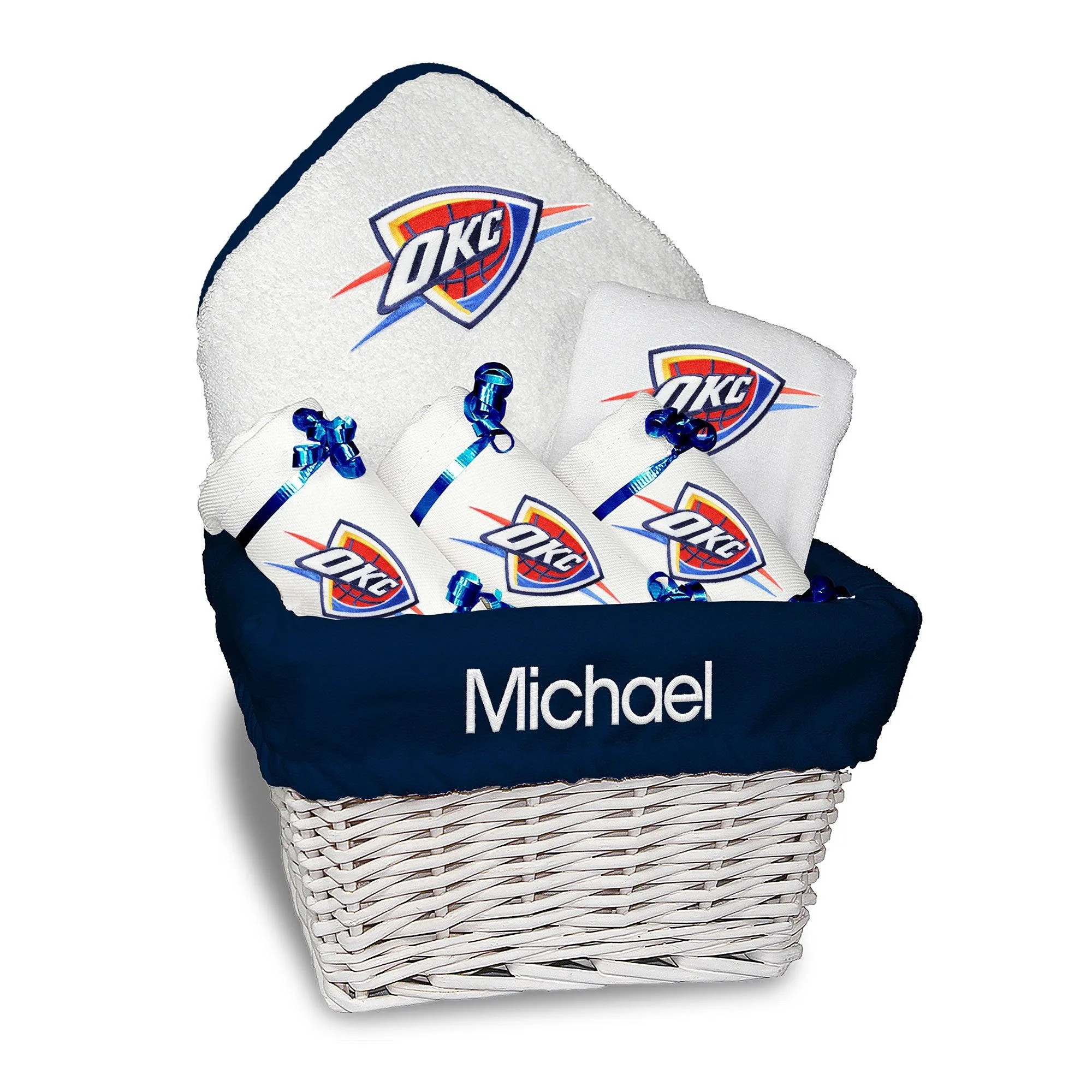 Personalized Oklahoma City Thunder Medium Basket - 6 Items