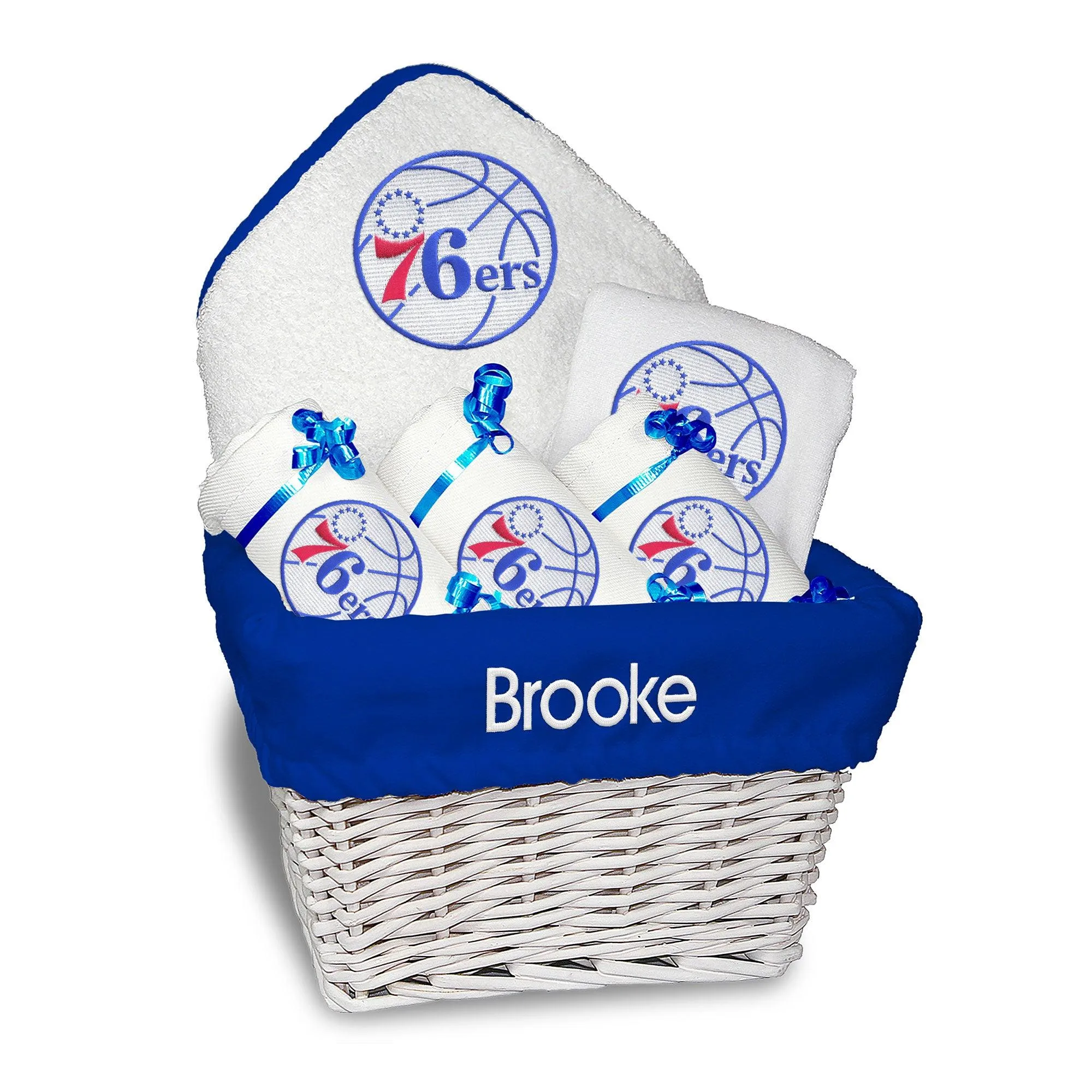 Personalized Philadelphia 76ers Medium Basket - 6 Items