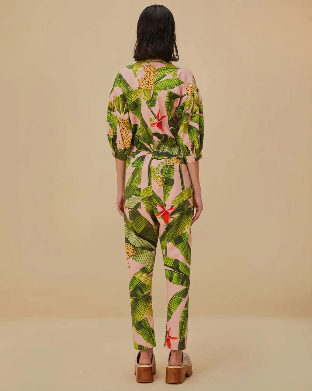 Pink Banana Leaves Jumpsuit