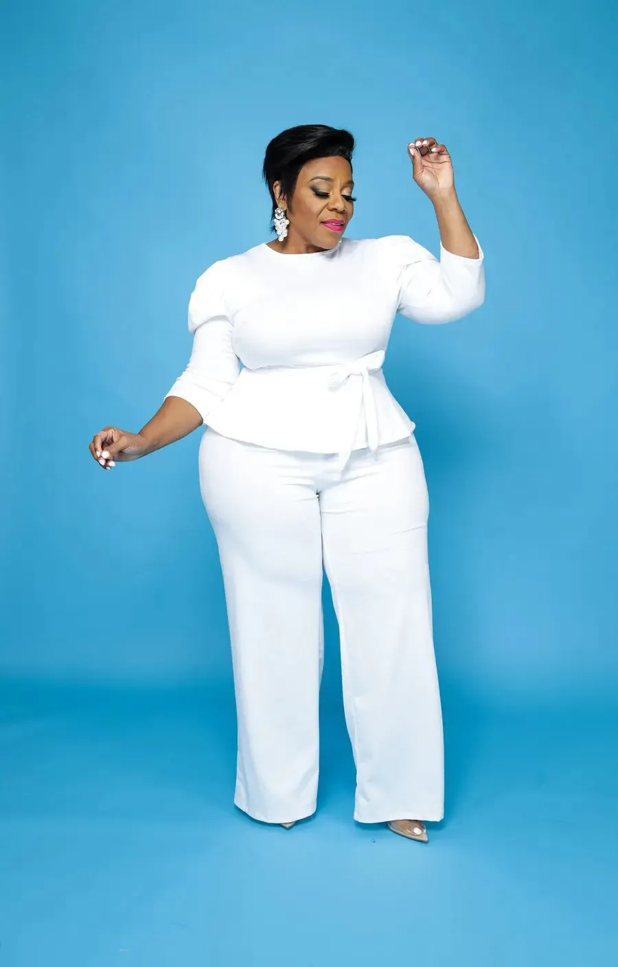 Plus Size Elegant Top & Pants Outfit