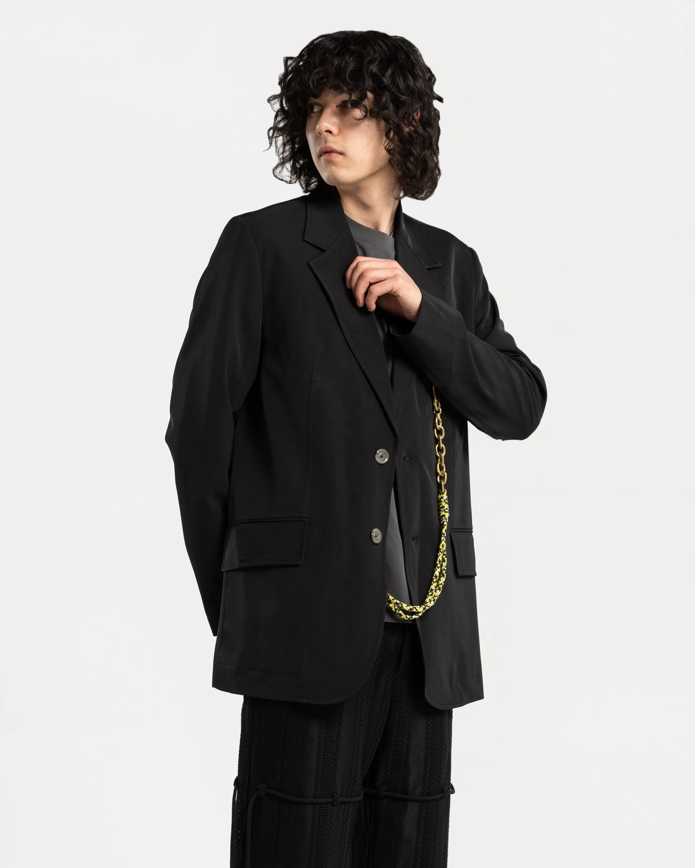 "Limpet Shell" Oversized Blazer in Black