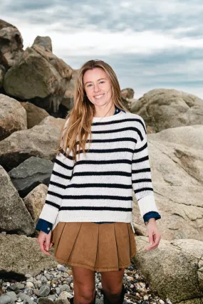 Relaxed Crew Sweater - Night Sky Stripe