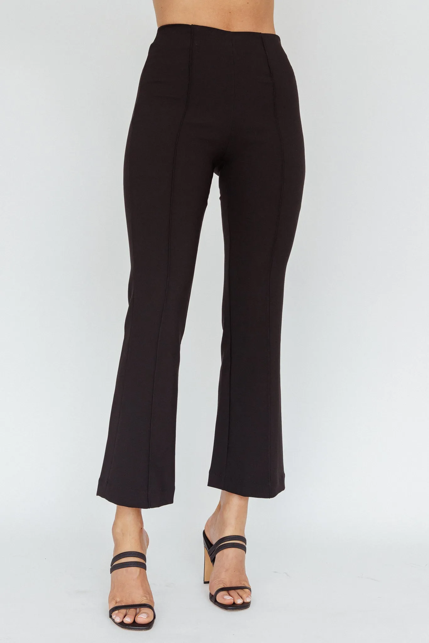 Sabria Mid-Rise Flare Pants Black