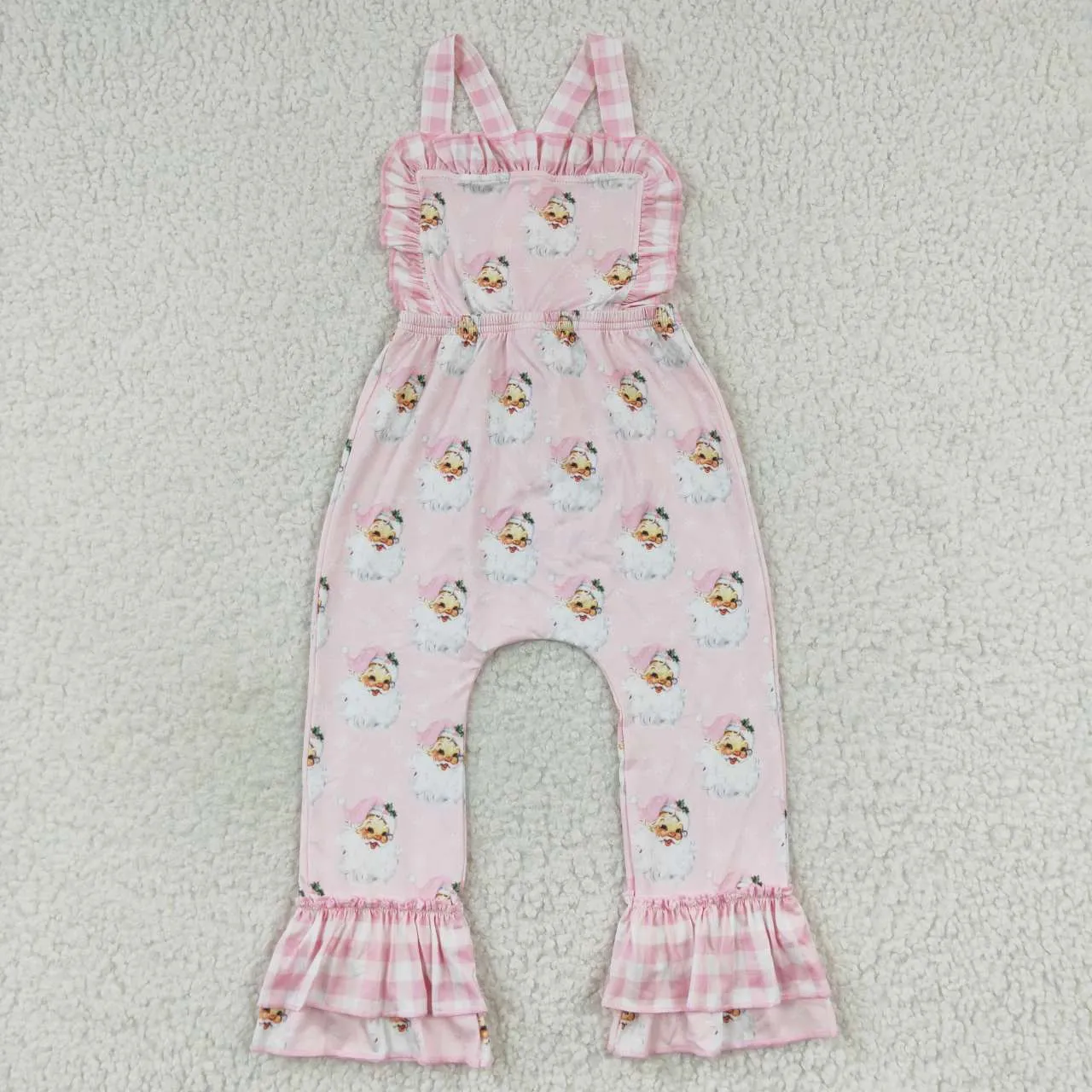 Santa Claus baby girls pink jumpsuits christmas rompers SR0101