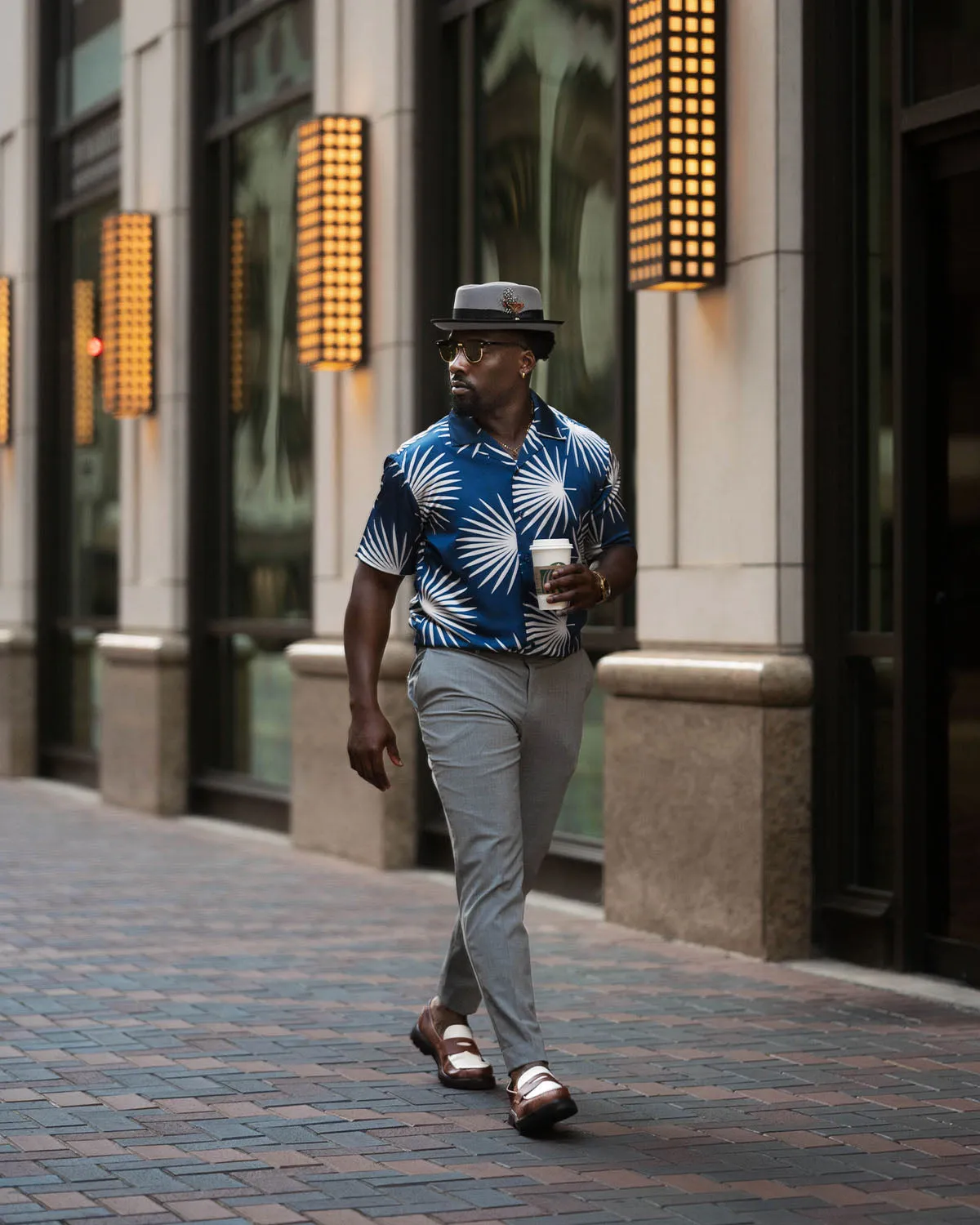 SG Camp Collar Shirt - Navy Palms