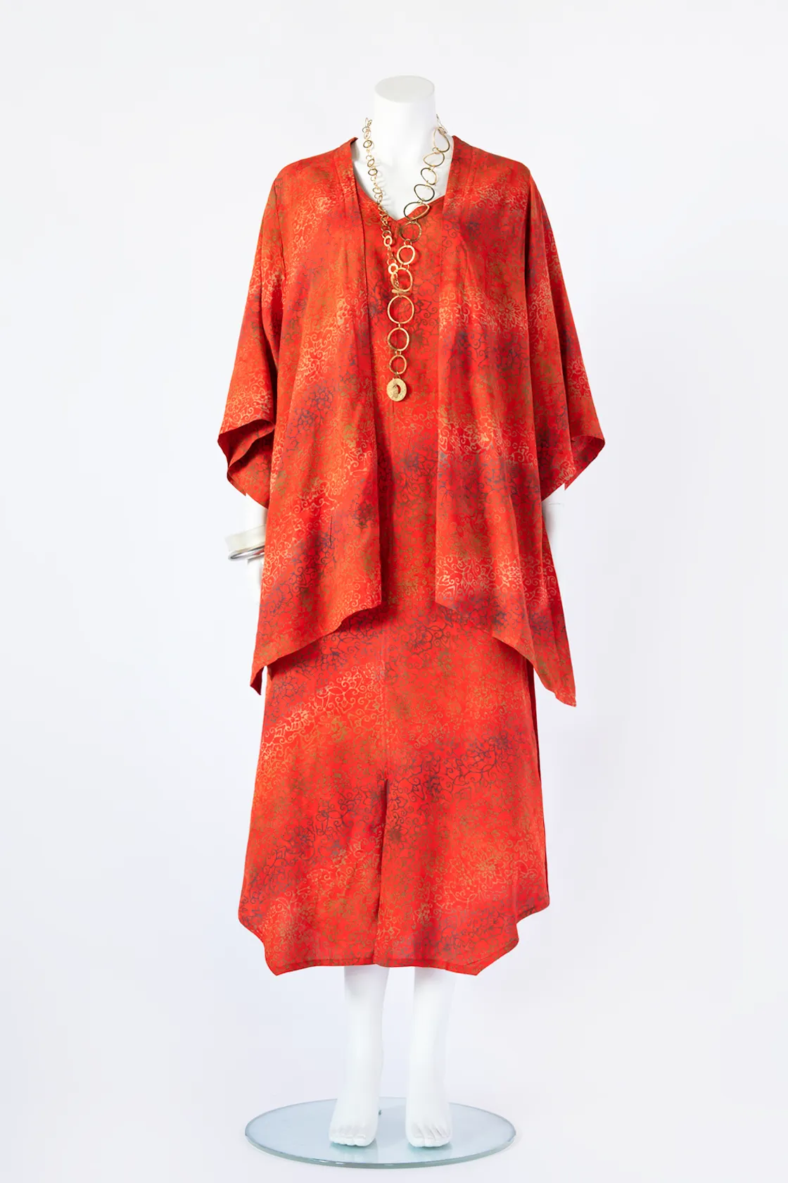 Short Kimono Jacket in Orange Hana